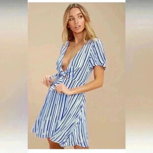 Lulus Sun On My Side Striped Skater Dress
